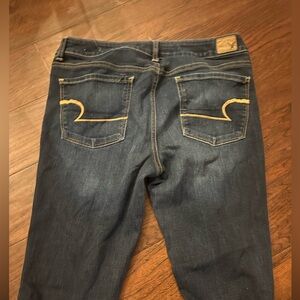 American Eagle skinny super size 12 long dark wash jeans